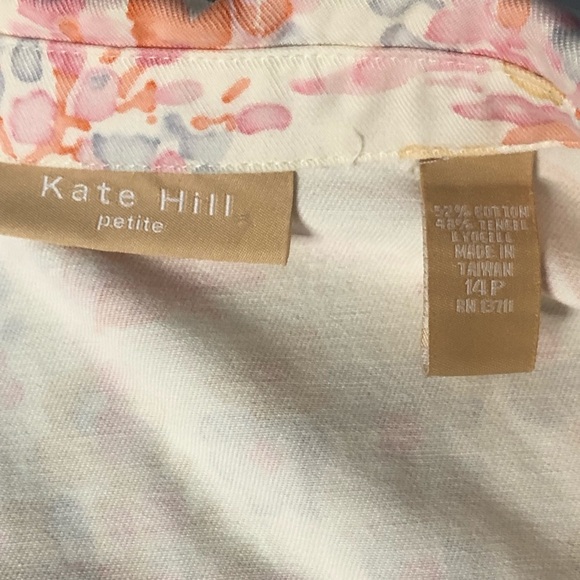 Kate Hill floral denim jacket-size 14P - Picture 7 of 8